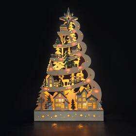 LED dekorace Solight dřevěný vánoční stromek, 17x LED, 2x AA, (45cm) dřevo

 obrázek produktu 5 z 8