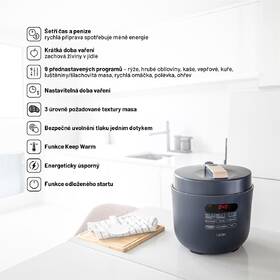 Tlakový hrnec Lauben Electric Pressure Cooker 5000AT šedý

 obrázek produktu 19 z 19