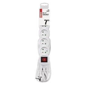 Kabel prodlužovací EMOS 5x zásuvka, vypínač, 7m bílý

 obrázek produktu 1 z 3