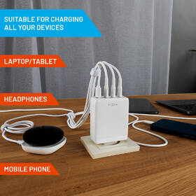 Nabíječka do sítě FIXED GaN 1x USB, 3x USB-C PD, 100W bílá

 obrázek produktu 5 z 10