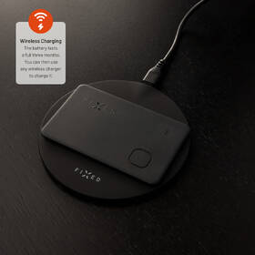 Lokátor FIXED Tag Card s podporou Find My, bezdrátové nabíjení černá barva
