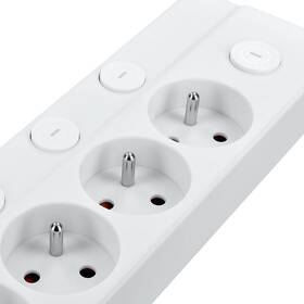 Kabel prodlužovací Solight 6x zásuvka prodlužovací přívod, 3m, 3 x 1mm2, bílý, 6+1 vypínač bílý

 obrázek produktu 3 z 4