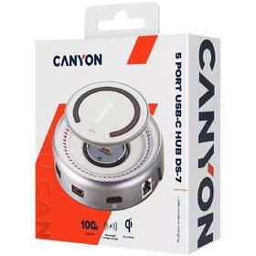 USB Hub Canyon USB/USB-C/HDMI/RJ45/USB-C PD 100W šedý

 obrázek produktu 2 z 5