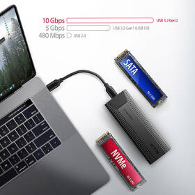 Externí rámeček Axagon THIN box, USB-C 10Gbps - M.2 NVMe & SATA SSD šedý

 obrázek produktu 2 z 9