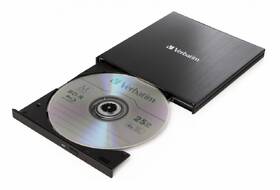 Externí Blu-ray vypalovačka Verbatim Slimline Ultra HD 4K USB-C černá barva
