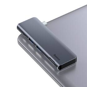 USB Hub Baseus USB-C/USB-C PD, 2x USB 3.0, micro SD, SD, TF šedý

 obrázek produktu 5 z 9