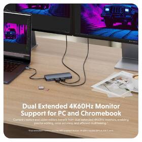 USB Hub HyperDrive EcoSmart Gen.2 Dual HDMI USB-C 11-in-1 140W PD3.1 Pass-thru 

 obrázek produktu 2 z 7