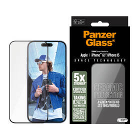 Tvrzené sklo PanzerGlass Ceramic na Apple iPhone 16/15 s instalačním rámečkem 

 obrázek produktu 1 z 4
