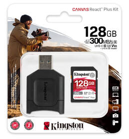 Paměťová karta Kingston SDXC 128GB UHS-II U3 (300R/260W) + čtečka 

 obrázek produktu 2 z 2