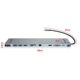 Dokovací stanice Baseus USB-C/3.5 jack, micro SD/TF, SD, HDMI, RJ-45, 3x USB-A, USB-C, VGA šedá

 obrázek produktu 6 z 12