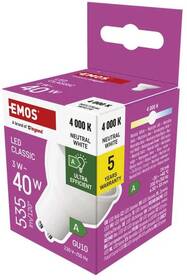 Žárovka LED EMOS bodová, 3W, 535lm, GU10, neutrální bílá 

 obrázek produktu 10 z 13