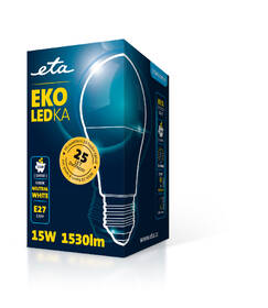 Žárovka LED ETA EKO LEDka klasik 15W, E27, neutrální bílá 

 obrázek produktu 3 z 3