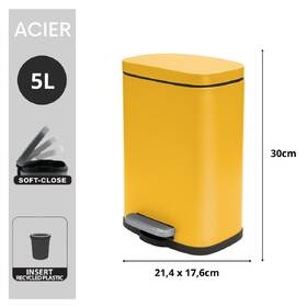 Odpadkový koš Spirella 10.20818, 5 l žlutý

 obrázek produktu 1 z 9