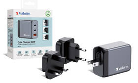 Cestovní adaptér Verbatim GNC-65 GaN 65W, 2x USB-C PD 65W, 1x USB-A QC 3.0 stříbrný

 obrázek produktu 5 z 6