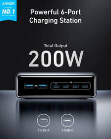 Nabíječka do sítě Anker Prime Charger 200W, USB-C/USB, GaN černá

 obrázek produktu 1 z 4