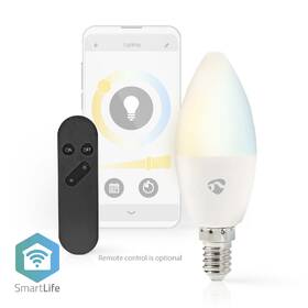 Chytrá žárovka Nedis SmartLife svíčka, Wi-Fi, E14, 470 lm, 4.9 W, Teplá - studená bílá 

 obrázek produktu 4 z 7