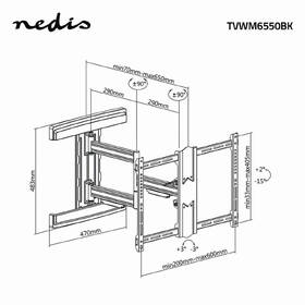 Držák TV Nedis Full Motion nástěnný polohovatelný, pro úhlopříčky 37 - 80 ", nosnost 50 kg černý

 obrázek produktu 4 z 5