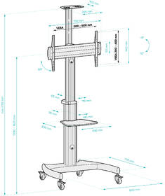 Stojan pro TV Connect IT Wheelie II pro úhlopříčku 37"-75'', nosnost 50kg stříbrný

 obrázek produktu 2 z 2