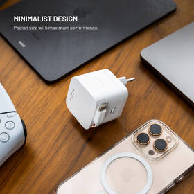 Nabíječka do sítě FIXED GaN 2xUSB-C, PD 3.0, se samonavíjecím kabelem, 65W bílá

 obrázek produktu 8 z 10