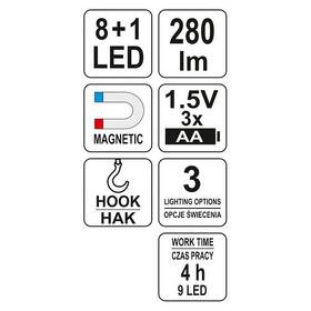Svítilna YATO magnetická a hákem 

 obrázek produktu 5 z 5