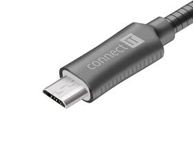 Kabel Connect IT Wirez Steel Knight USB/micro USB, ocelový, opletený, 1m šedý

 obrázek produktu 1 z 3
