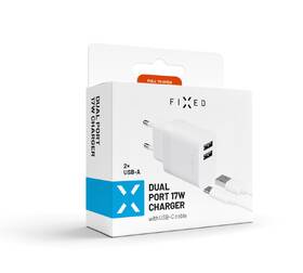 Nabíječka do sítě FIXED 17W Smart Rapid Charge, 2x USB + USB-C kabel 1m bílá

 obrázek produktu 7 z 7