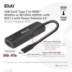 Redukce Club3D USB-C/HDMI 8K60Hz/4K120Hz 

 obrázek produktu 5 z 9