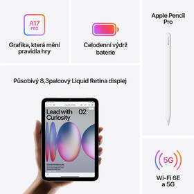 Dotykový tablet Apple iPad mini (2024) Wi-Fi + Cellular 256 GB - vesmírně šedý 

 obrázek produktu 6 z 9