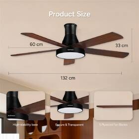 Ventilátor stropní Rohnson R-8155 černý/hnědý

 obrázek produktu 10 z 11