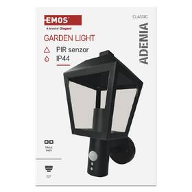 Nástěnné svítidlo EMOS Adenia ZGB040P, zahradní, E27, IP44, MAX 15W, PIR černé

 obrázek produktu 3 z 10