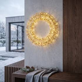 LED dekorace Solight vánoční věnec 3D, 150 LED, IP44, (50cm) zlatá

 obrázek produktu 1 z 7