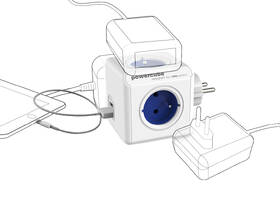 Rozbočovací zásuvka Powercube USB, 4x zásuvka, 2x USB bílá/modrá

 obrázek produktu 3 z 8