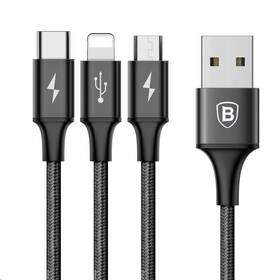Kabel Baseus Rapid Series 3v1, USB/Micro USB, Lightning, USB-C, 1,2m černý

 obrázek produktu 1 z 4