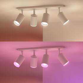 Bodové svítidlo Philips Fugato White and Color Ambiance 4 Spot bílá barva
