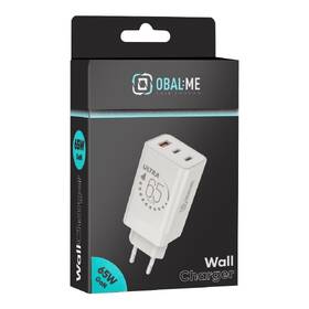 Nabíječka do sítě Obal:Me USB-A/2xUSB-C GaN 65W bílá

 obrázek produktu 4 z 5