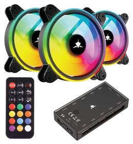 Ventilátor White Shark Nebula 2 Black, ARGB, 120 mm, 3 ks černý

 obrázek produktu 1 z 8