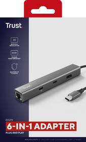 USB Hub Trust Dalyx 6-in-1 USB-C stříbrný

 obrázek produktu 5 z 9