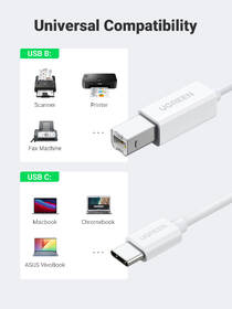 Kabel UGREEN USB-C/USB 2.0 B, 1,5m bílý

 obrázek produktu 1 z 5