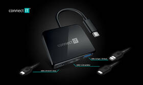 USB Hub Connect IT USB-C/USB-C, HDMI, USB 3.0 černý

 obrázek produktu 3 z 4