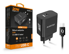 Nabíječka do sítě Aligator Power Delivery 20W, USB-C + USB-C kabel černá

 obrázek produktu 6 z 6