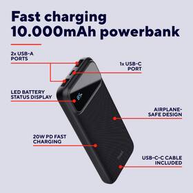 Powerbanka Trust Avala, 10000 mAh, USB-C PD černá

 obrázek produktu 4 z 10