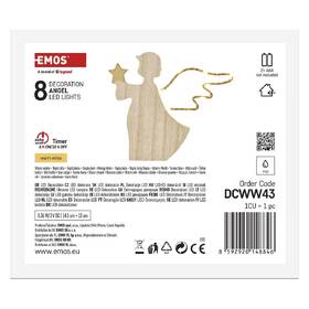 LED dekorace EMOS dřevěný anděl, 13 cm, 8LED, vnitřní, teplá bílá, časovač 

 obrázek produktu 3 z 6