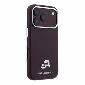 Kryt na mobil Karl Lagerfeld PU Grained Semi Wrap K&CH Heads Magsafe na Apple iPhone 18 Pro vínový

 obrázek produktu 4 z 6