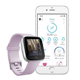 Chytré hodinky Fitbit Versa Lite - ZÁNOVNÍ - 12 měsíců záruka - Lilac Band / Silver case 

 obrázek produktu 5 z 8