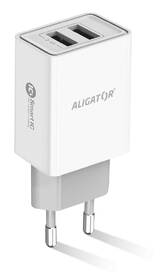 Nabíječka do sítě Aligator 2,4A, 2xUSB, smart IC, USB-C kabel bílá

 obrázek produktu 2 z 3