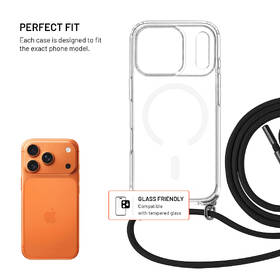Kryt na mobil FIXED MagPure Neck s černou šňůrkou na krk na Apple iPhone 17 Pro průhledný

 obrázek produktu 1 z 8
