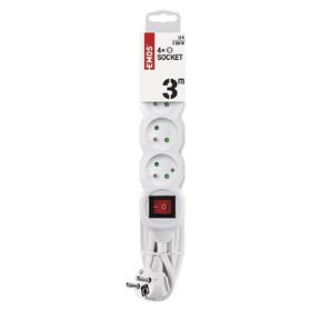 Kabel prodlužovací EMOS 4x zásuvka, vypínač, 3m bílý

 obrázek produktu 1 z 3