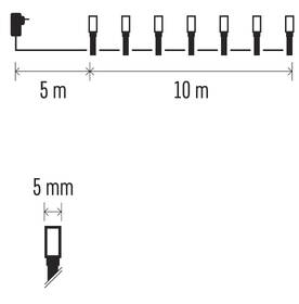 Vánoční osvětlení EMOS 100 LED řetěz 2v1, 10 m, venkovní i vnitřní, studená bílá/multicolor, programy 

 obrázek produktu 6 z 7