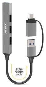 USB Hub PORT CONNECT USB-A/USB-C, 1x USB 3.0 + 3x USB 2.0 stříbrný

 obrázek produktu 2 z 7