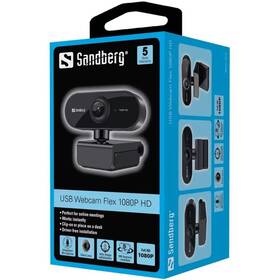 Webkamera Sandberg Webcam Flex 1080P HD černá barva
